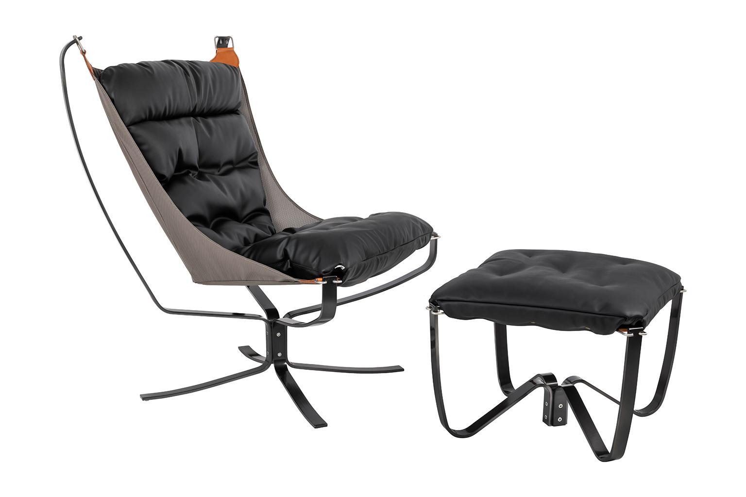 Photo of ARNI HIGH armchair with footrest from side 2