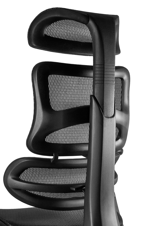regulacja oparcia oraz zagłówka fotela ergonomicznego ergothrone